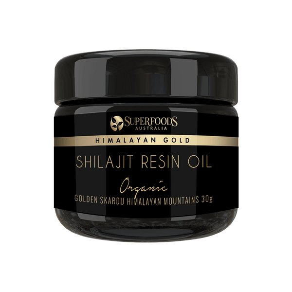 Himalayan Gold Shilajit Resin 30g in Miron violet glass jar