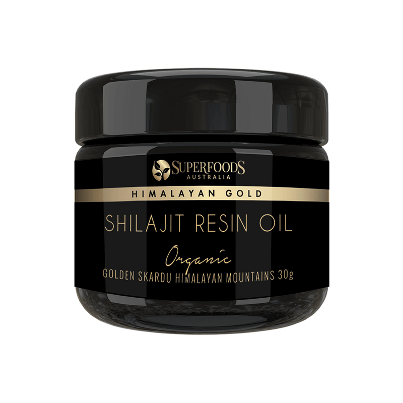 Himalayan Gold Shilajit Resin 30g in Miron violet glass jar