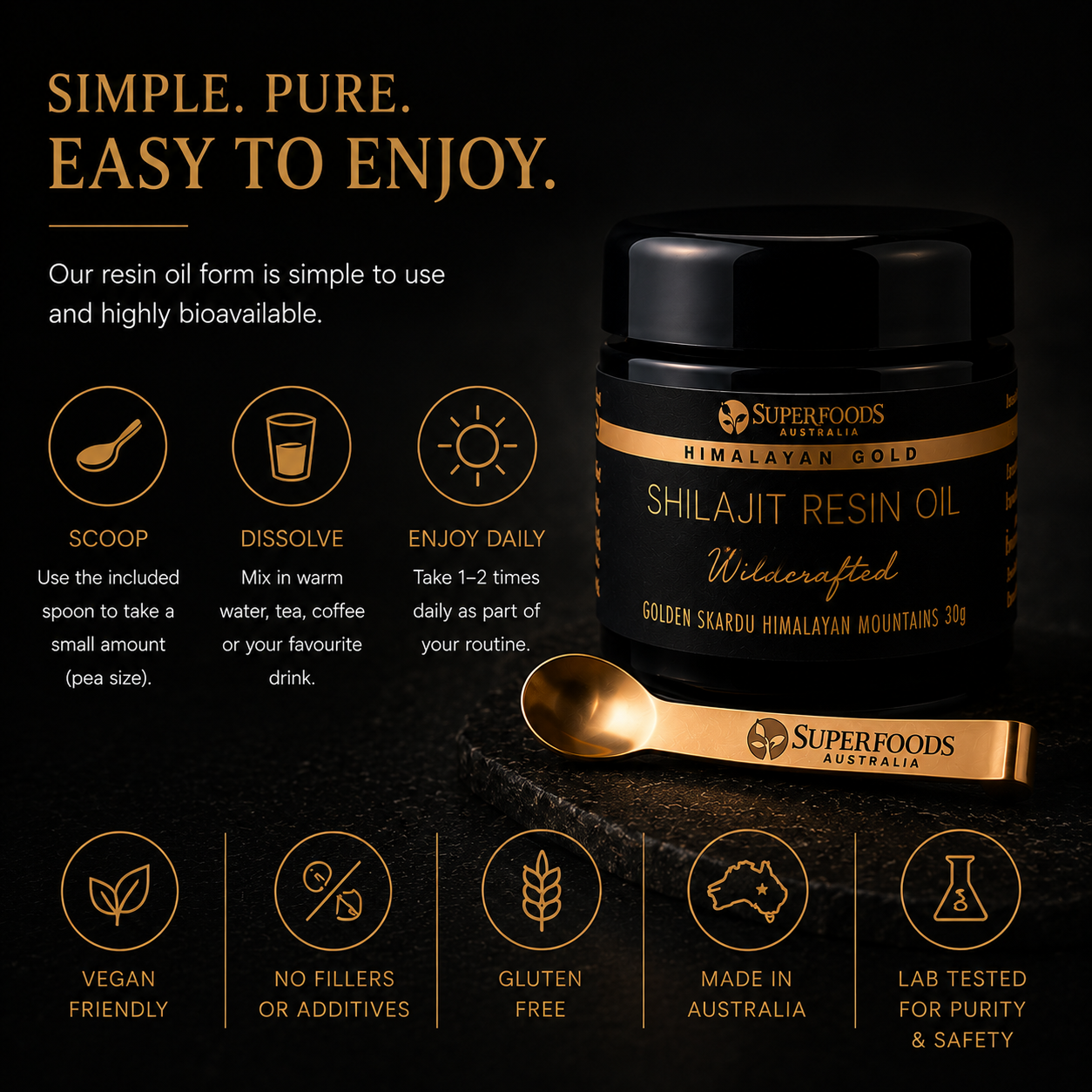 Independently lab-tested Himalayan Shilajit for purity and heavy metals