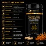 Australian Grown Cordyceps Mushroom Capsules